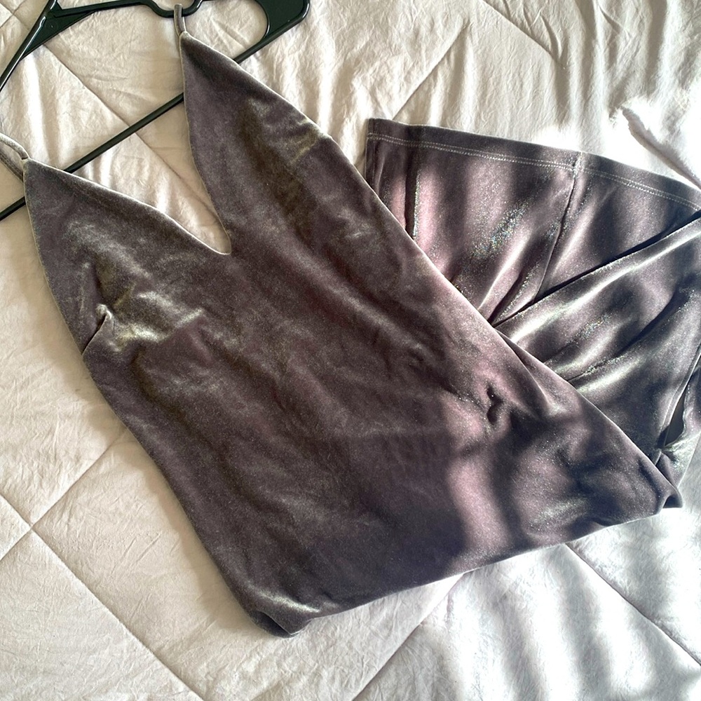 Solemio Metallic Lavender Midi Dress
